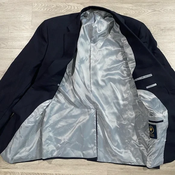 Hart Schaffner Marx Gold Trumpeter Classic Navy‎ Blazer 46R